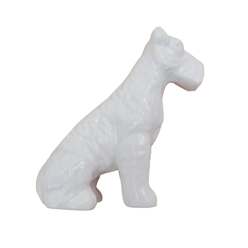 Vintage Sitting Miniature Schauzer Pup Dog Porcelain Figurine Shelf Sitter